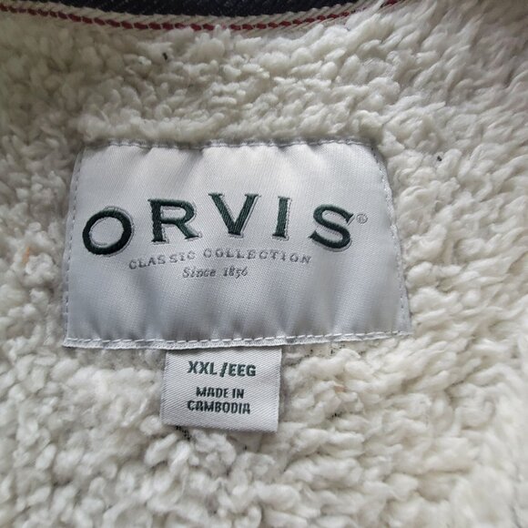 Orvis Mens XXL Black White Pullover Fleece Quarter Zip Sweater - Picture 7 of 15